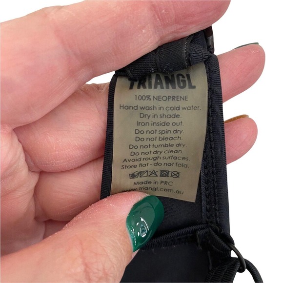 Triangl Small + Bikini Top Colorblock Black White Coral Neon Neoprene - Picture 4 of 7